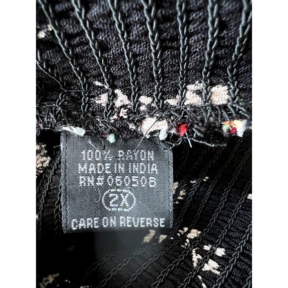 Curvy Sense Multi Floral Halter Asymmetrical Hem Maxi Dress Size 2X Boho Beach - Picture 6 of 7